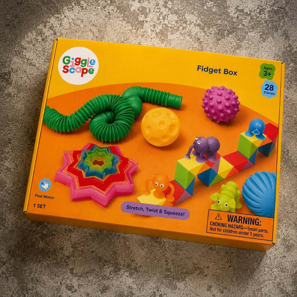 NIB Giggle Scape Fidget Box Sensory Toy Set 28 Pieces Ages 3+